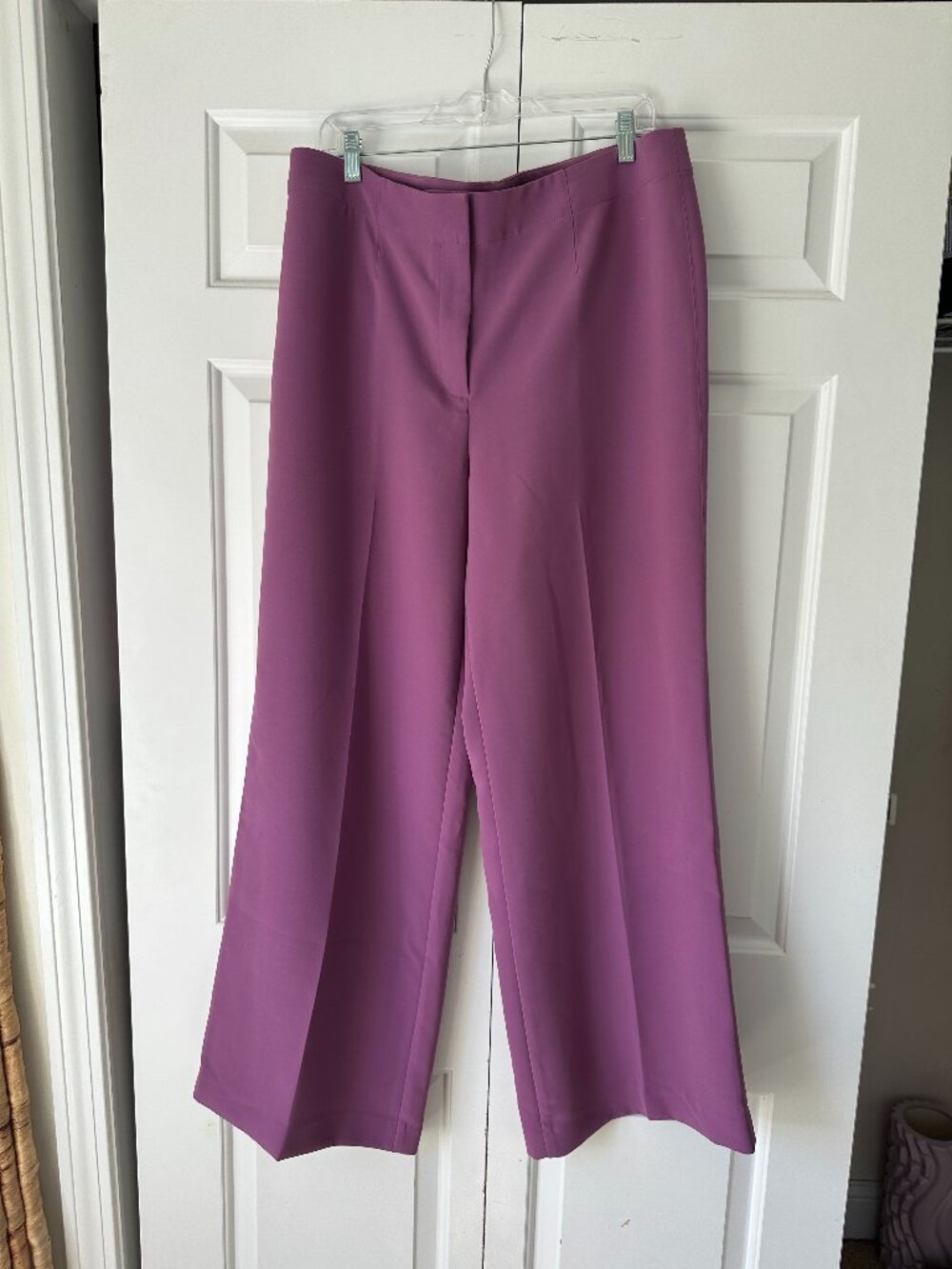 Ann Taylor The Wide-Leg Flare Trouser Fluid Crepe in Orchid